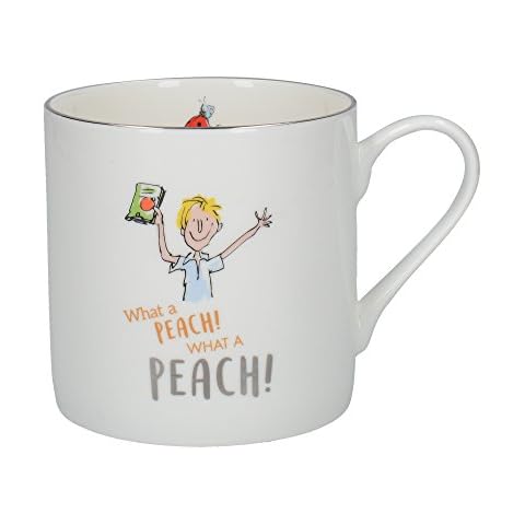 Roald Dahl Large Bone China Mug with Peach Illustration Cover