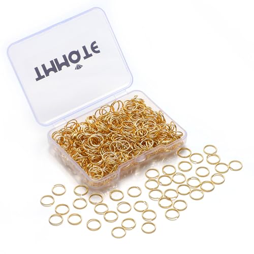 TMMATE 500pcs 18K Gold Filled Jump Rings,Non Tarnish Open Rings for Jewelry Making,DIY Necklace Bracelet Earrings Supplies,(5mm)