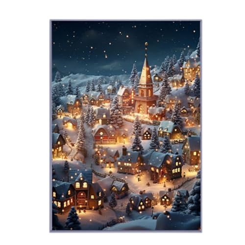 Fukamou Pittura Natalizia a LED - Dipingere la Luce Notturna di Natale | Pittura murale con 3 Colori attenuati, Atmosfera Natalizia con Luce Notturna per la Camera da Letto