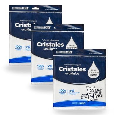 Genérico LIMPIAMAS Paños de Microfibra para Cristales, Pack de 3 Unidades