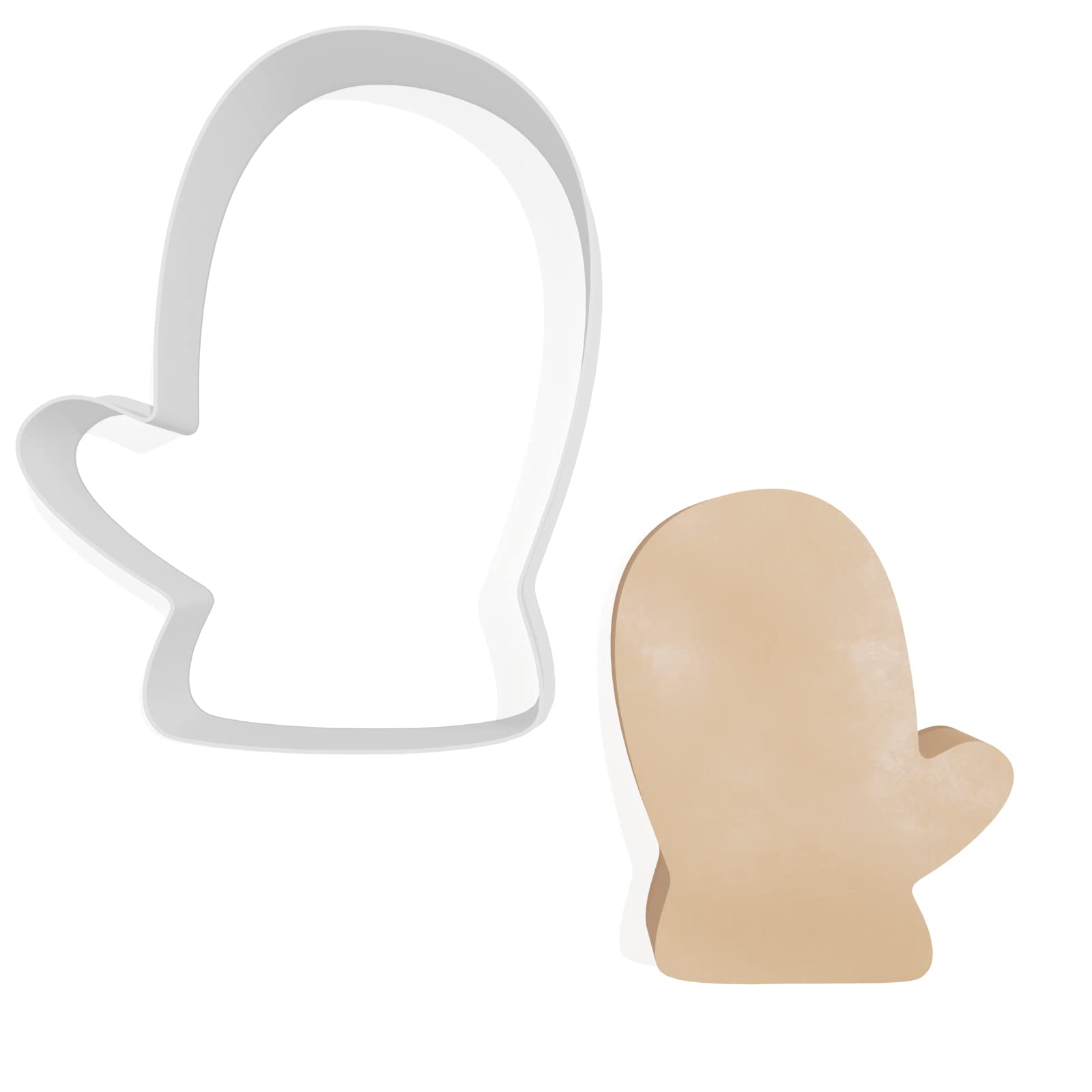 Glove Mitten Cookie Cutter - 3 Sizes, White, 7cm