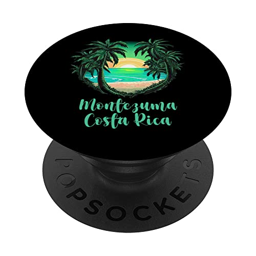 Montezuma Costa Rica Sunset Souvenir PopSockets Swappable PopGrip, Black