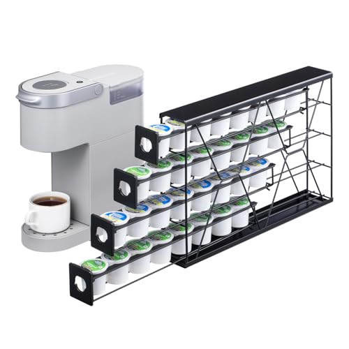 Comparison: Best K Cup Holder Vertical 3 Flagship K Cup Holder for Keurig Pods Coffee Pod Storage 4 Tier K Cup Drawer Organizer for Counter (32 Pods Capacity)