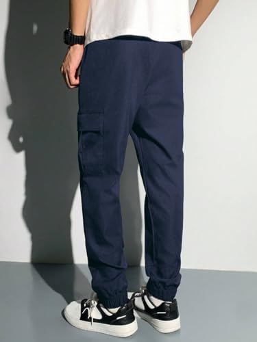 Image of Boys' Premium Cargo Jogger Pants | Soft Pilot Fabric | Stylish Printed Joggers with Side Pocket | Elastic Waist & Cuff(KBC-01)
