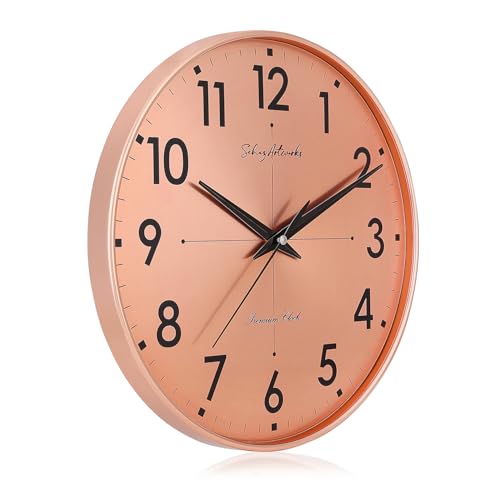 Image of Sehaz Artworks Wall Clock for Living Room Stylish | Wall Watch for Living Room Stylish | Traditional Wall Clock for Hall Big Size | Metal Dial - Copper 32x32 CM