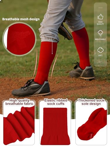 2 Pairs Baseball Socks and Belt Cotton Adjustable Youth Baseball Softball Socks Belt for Boys Girls3