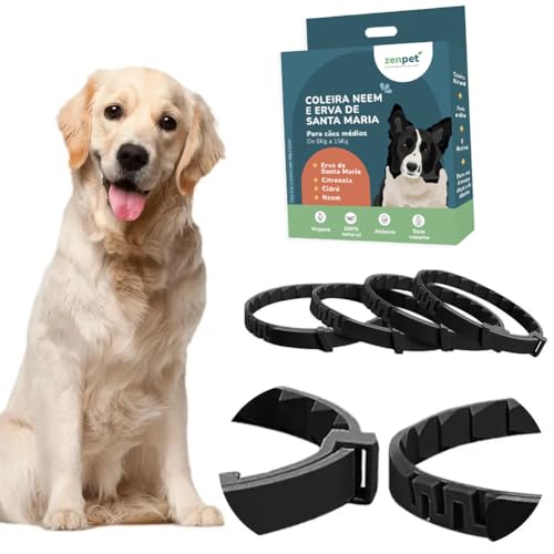 Coleira Natural Antipulgas E Carrapatos Cães&Gatos Ajustável