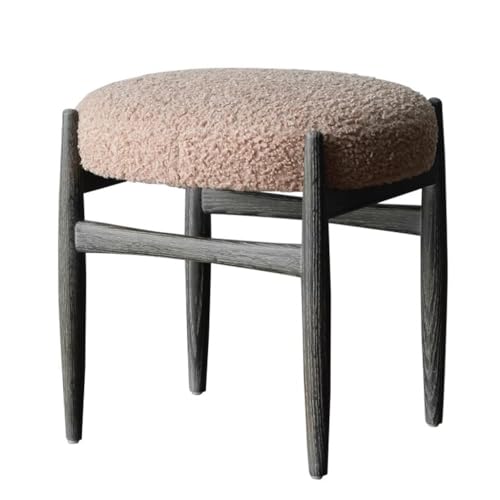 LMMIAOZ Reposapiés otomano pequeño, Banco para Zapatos, Taburete nórdico para tocador, Taburete de Madera de Terciopelo para Cambiar Zapatos, Taburete de Maquillaje, Taburete pa