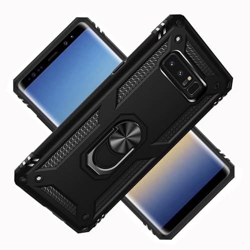 LXHGrowH Funda para Samsung Galaxy Note 8, Protectora Antigolpes de Grado Militar, Anti-Shock y Anti-arañazos Armor con [360 Grados] Magnético Soporte, Negro