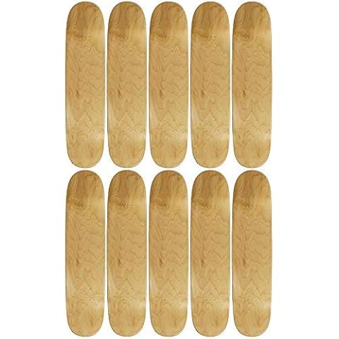 Moose 10 Pro Skateboard Decks Blank Wählen Sie Ihre Farbe + Größe (19,7 cm 20,3 cm 21 cm 21,6 cm), Natur, 8.25" Cover