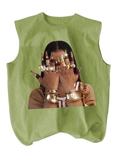 Image of RoseSeek Summer Retro Graphic Tank Top Hippop Streetwear Y2K Tees