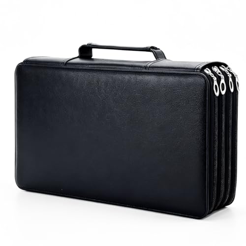 Image of YOUNGCOL Colored Pencil Case Color Pencil Organizer Storage Large Capacity Pencil Case (Black, 300 Capacity)
