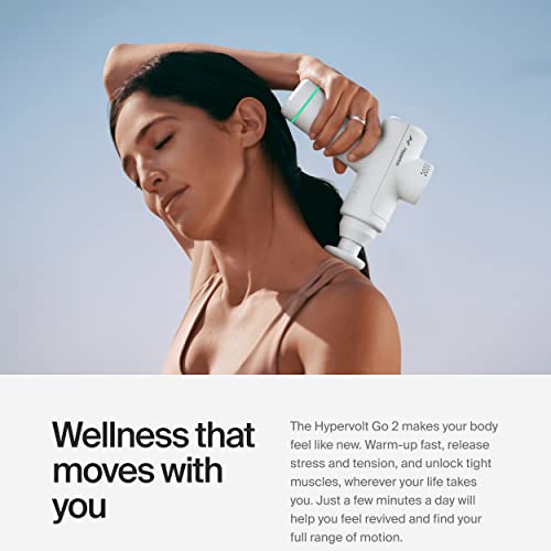 Hypervolt Go 2 - Featuring Quiet Glide Technology - Handheld Percussion Massage Gun | 3 Speeds, 2 Interchangeable Heads | Helps Relieve Sore Muscles And Stiffness #TOP2