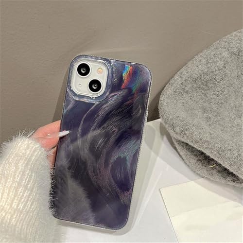 Coque luxe iPhone 15 Pro en fil de plumes laser effet dégradé chic