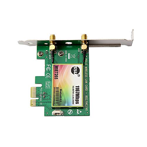 Moniss Placa WiFi AC 1200Mbps BT4.0 Wireless PCIe Network Adapter Card 5.8GHz/2.4GHz Dual Band PCI E