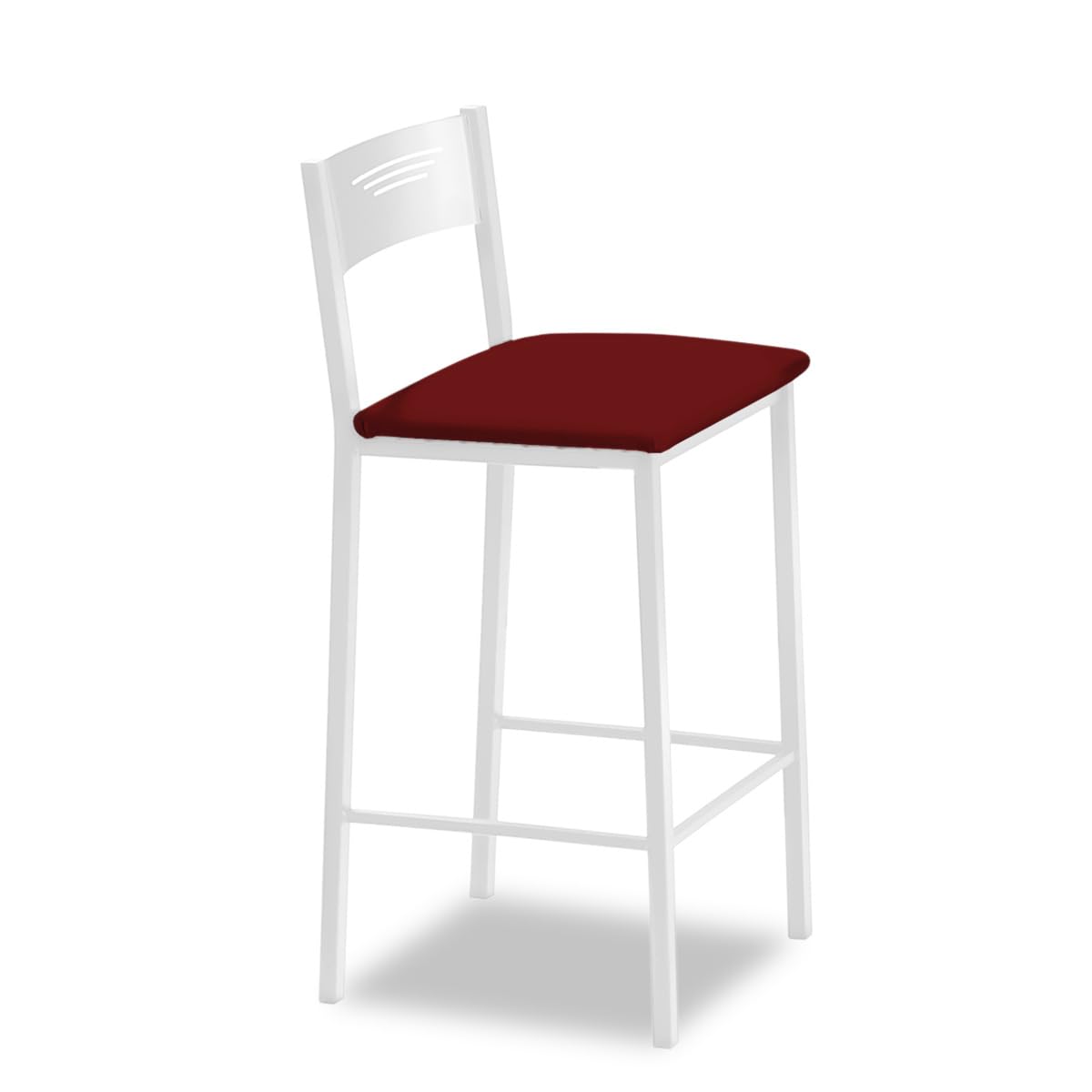 Tabourets de cuisine hauts ASTIMESA bordeaux assise similicuir blanche 90 cm
