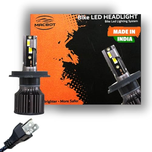 Image of MACBOT 75 Watt Made in India D2-H4 Bike Headlight White Light | Plug & Play | 1-Year Warranty With CSP Chip