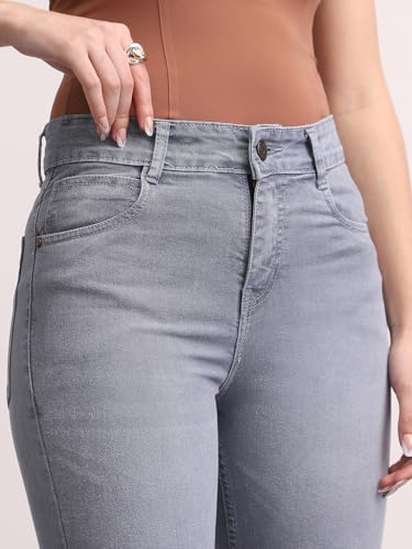 Image of Urbano Fashion Women's Mid Rise Bootcut Washed Jeans Stretchable