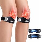 HLGO Fascia Ginocchio Tendine Rotuleo Regolabile Silicone 2 Pezzi - Supporto per Ginocchio del Saltatore, Tendinite, Osgood Schlatter - Corsa, Sport, Dolore Articolare