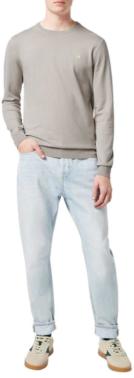 Scotch & Soda Men's Essential Crewneck Pullover Sweater, Highway Grey, L