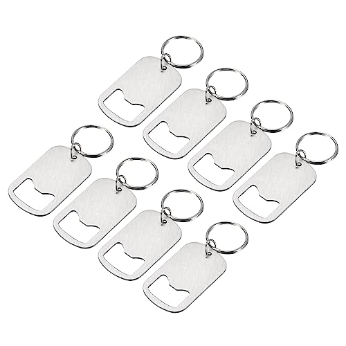 uxcell 8pcs Bottle Opener Keychain, Stainless Steel Beer Soda Bottle Opener Key Chain 2