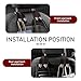 DYEKNEE Car Seat Headrest Hook, 2 PCS Universal Black Heart-Shaped Metal + Soft Storage Hooks for Backpack, Grocery, Phone