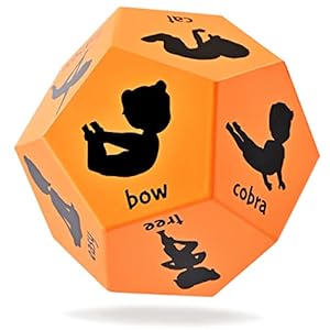 Yoga Dice – Yoga for Kids, Pose and Play Peaceful Kids Stretching Gymnastics Games and PE Equipment for Elementary School, Kindergarten, and Preschool, 12-Sided Foam Large Dice for Children