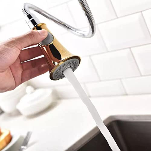 Robinet de cuisine avec douchette extractible rétractable pour simplifier vos recettes doré - 7