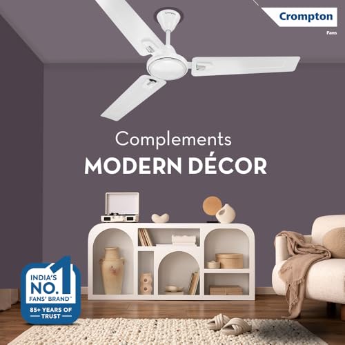 Crompton SUREBREEZE HILL BRIZ NEO 1200 mm (48 inch) Ceiling Fan (Opal White) Star rated energy efficient fans view 2