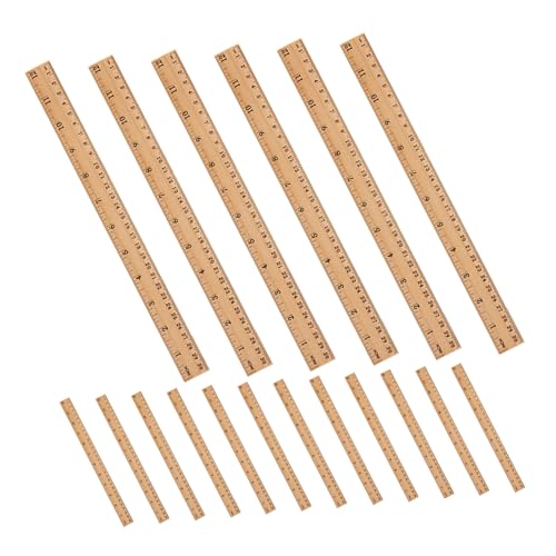 BESTonZON 20個両面目盛り 木製定規 多機能 木質定規 ホームインプルーブメント用 高精 木工測定ツール 学校 作業場用
