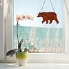Amazon.com: BOXCASA Bear Decor Stained Glass Window Hangings,Brown Bear ...
