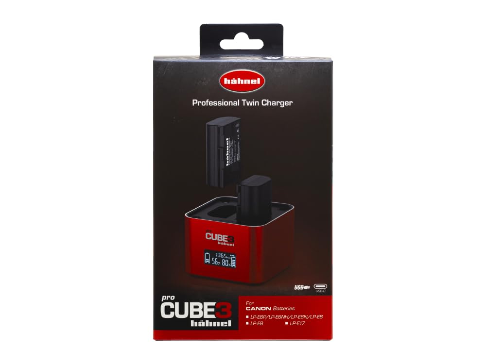 Hähnel - ProCube3 - pour Canon - Chargeur Duo DSLR - Chargement Plus Rapide - Entrée USB Type-C