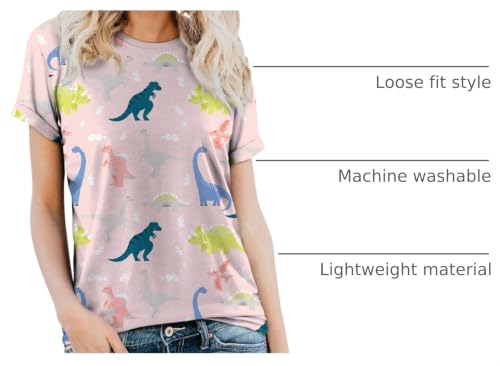 Dinosaur Shirt Women Cute Dinosaurs Graphic T Shirt Tops by RMCMS - Used condition - US$15.99