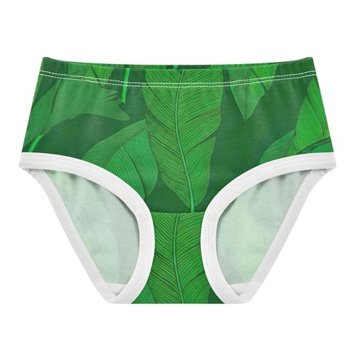 Cotton Toddlers Underwear Floral Tropical Banana Leaves Green Girl Panties Cute Designer Kids Briefs Undies 2t