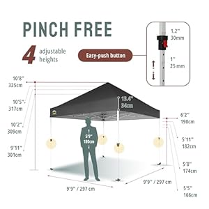 Crown shades 10×10 heavy duty canopy premium pop up canopy tent extra sun shade protection with 400d strength oxford fabric great for trade shows events tailgates commercial use gray  urban country home decor