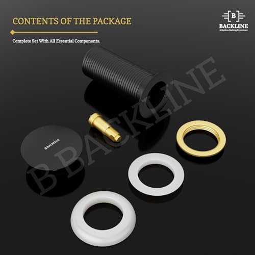 Image of Backline Brass 5-Inch Pop up Waste Coupling for Wash Basin | 32 MM Drain Out let System Full Thread Waste Coupling For Basin (Black Matt)