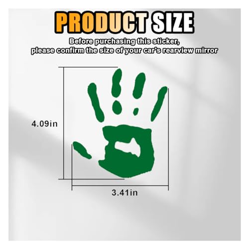 Image of 2PCS Car Wave Stickers, Wave Sign Decal Auto Waving Hand Stickers for Rearview Mirror Left Right, The Lazy Waver Car Decoration Compatible with Most Cars, SUVs (Green)
