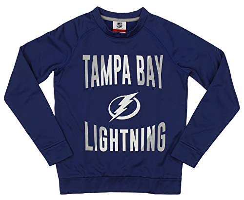 Outerstuff NHL Performance Fleece Crew Neck Long Sleeve Team Color Sweatshirt, Tampa Bay Lightning, Medium 5-6