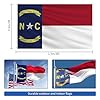 North Carolina Flag 3x5 FT Outdoor, Double Sided Heavy Duty 210D Oxford Fabric, Embroidered Star & Dates and 4 Rows Stitching Fly Ends with 2 Brass Grommets | State of North Carolina NC Flag Home Wall #1