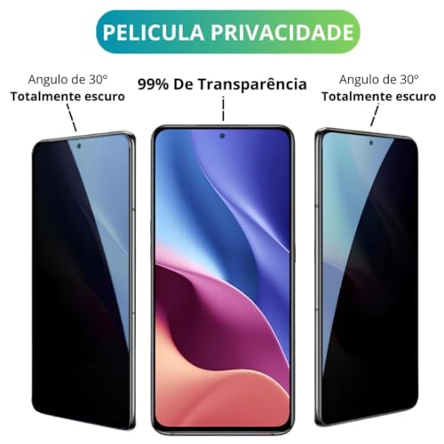 Capa Capinha Anti Impacto + Película Privacidade 3D + Película de Câmera Compatível Com Samsung Gala