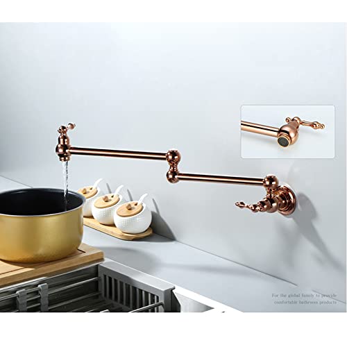 Grifo de cocina de pared extensible y giratorio con doble interruptor 4