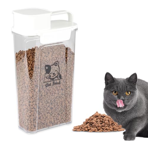 Cat Food Storage Container|Airtight Cat Food Container with Handles|Pet Food Storage Container3.5 L|Hold Up to 4 lbsCat Food Storage Containers|Portable Cat FoodStorage Containers for Travel| BPA Free