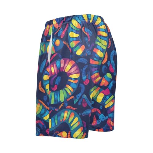 Men's Short Pajama Bottoms Caterpillar Bug Funny Home Casual Sleep Pants2