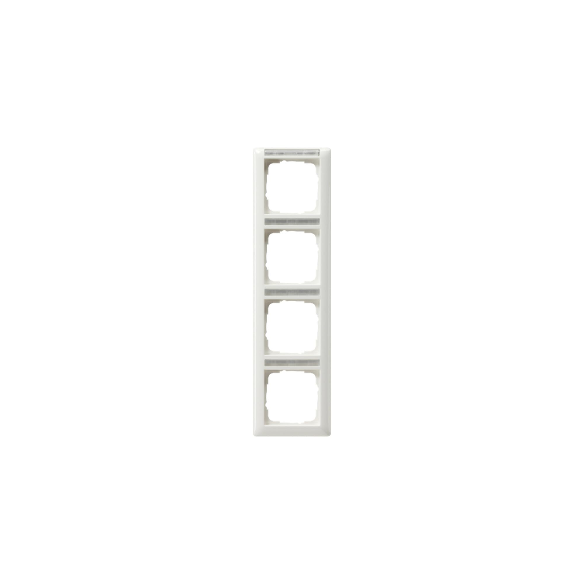 Cadre de finition Gira 111403 vertical 4 postes blanc brillant