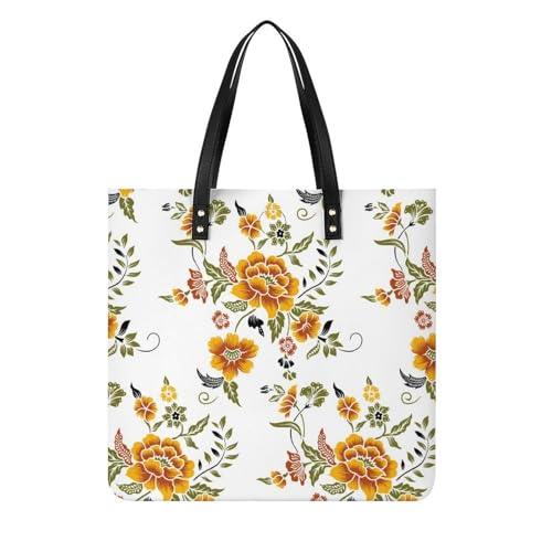 Tote bag pour voyage à fleurs orange pour transporter facilement vos affaires