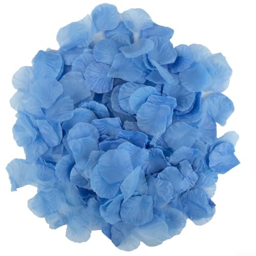 PETSTIBLE Squisiti petali di rosa artificiali, perfetti da lanciare e spargere ai matrimoni (blu)