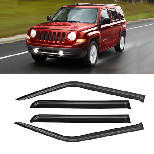 CMVT Auto Window Visors for 2007-2018 Jeep Patriot, Rain Guards Shields Vent Deflector Shade Dark...