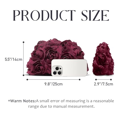 Image of 3D Flower Evening Bag for Women Elegant Floral Bridal Handbags Rose Clutch Purse for Wedding, Prom, Cocktail Party,Date Night
