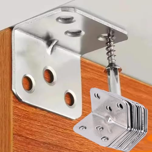 Stainless Steel Corner Bracket 90 Degree Right Angle L Bracket,6 Holes