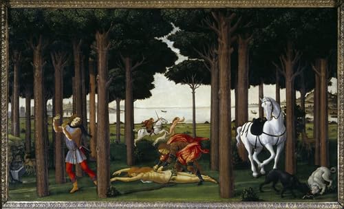 Cuadro de Botticelli Nastagio Degli Onesti para decoración del hogar y dormitorio de 60x90cm
